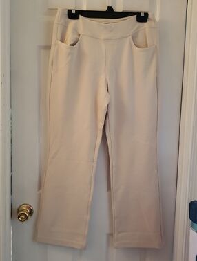 Belle by Kim Gravel Cream Boot Cut Pull-On Pants